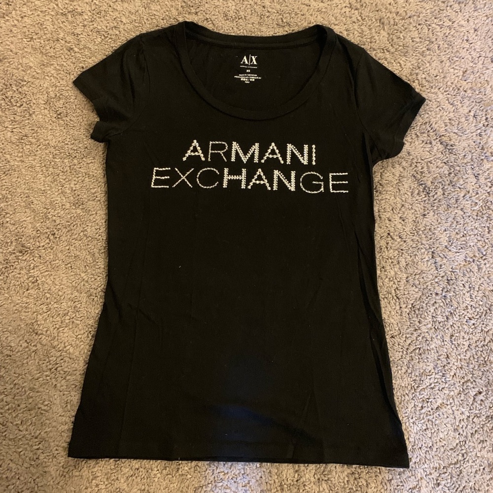 Armani Exchange T-shirt with rhinestones